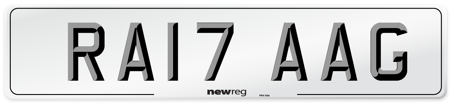 RA17 AAG Number Plate from New Reg